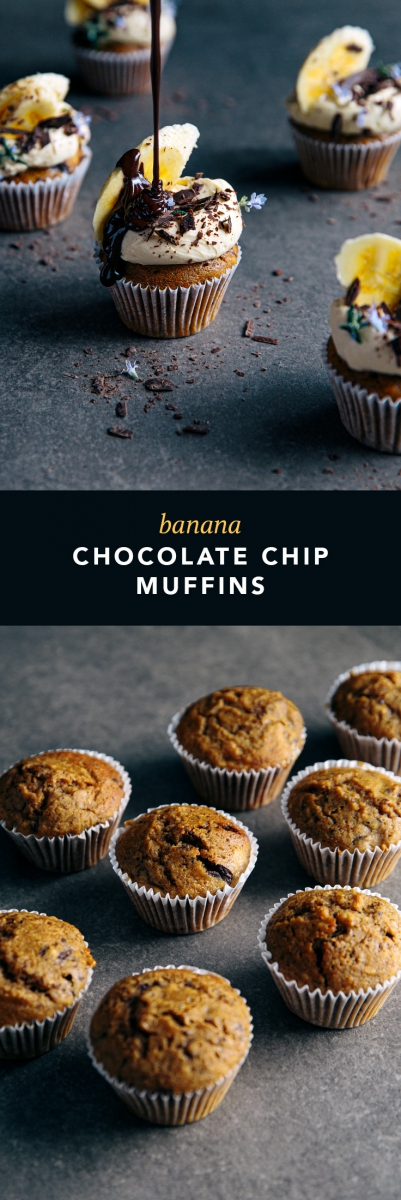 Banana Chocolate Chip Muffins  |  Gather & Feast