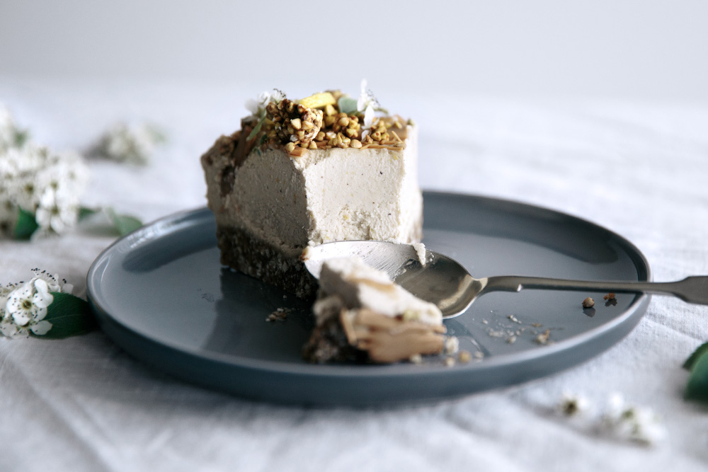 Raw Lemon & Caramel Cheesecake with Buckini Base  |  Gather & Feast