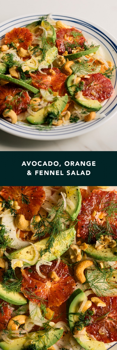 Fennel, Blood Orange & Avocado Salad with Roasted Cashews  |  Gather & Feast