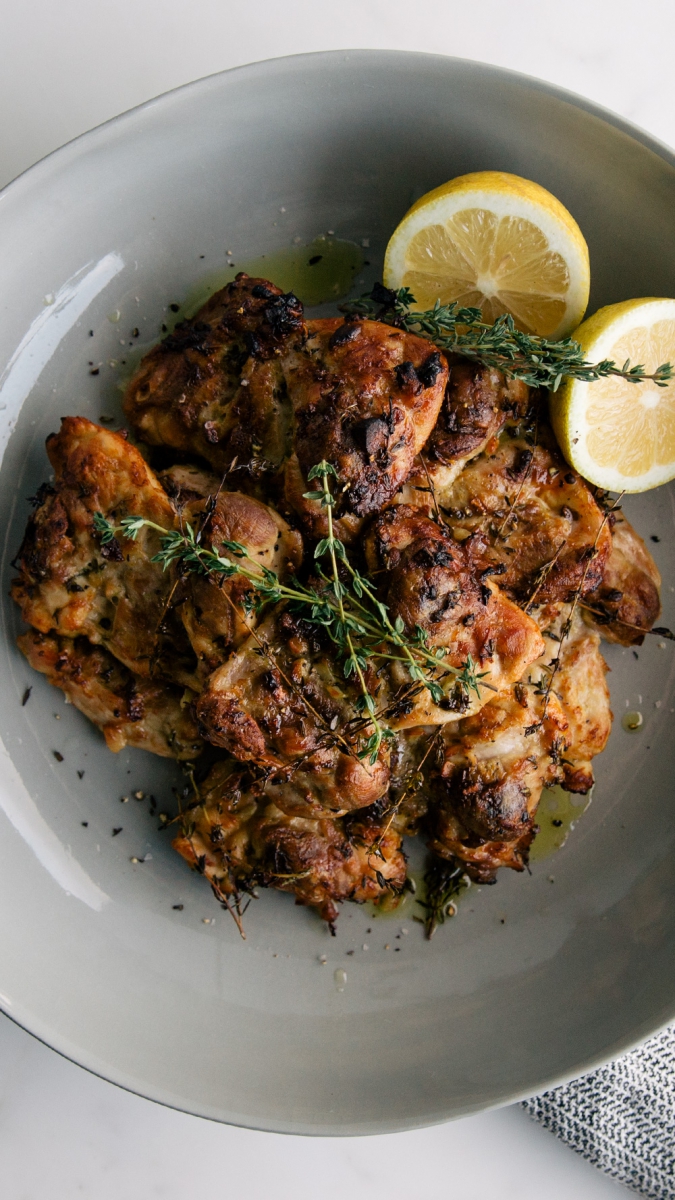 Baked Chicken with Lemon & Thyme  |  Gather & Feast