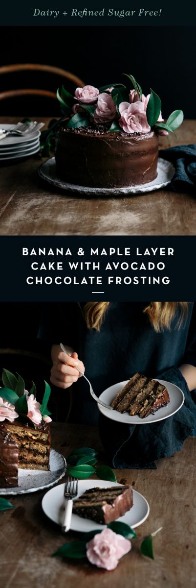 Banana & Maple Layer Cake with Avocado Chocolate Frosting  |  Gather & Feast