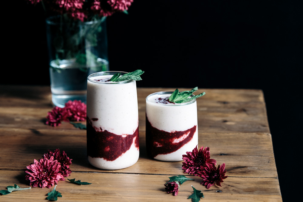 Banana, Vanilla, Blackberry & Mint Smoothie  |  Gather & Feast