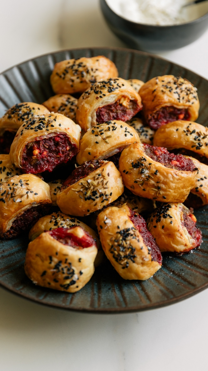 Beetroot, Lamb & Feta Sausage Rolls | Gather & Feast