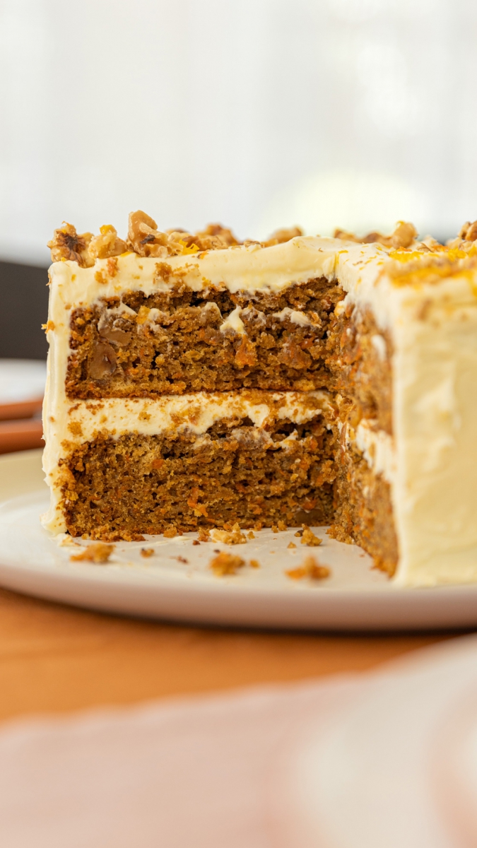 Carrot Layer Cake with Cream Cheese Frosting & Roasted Walnuts | Gather & Feast
