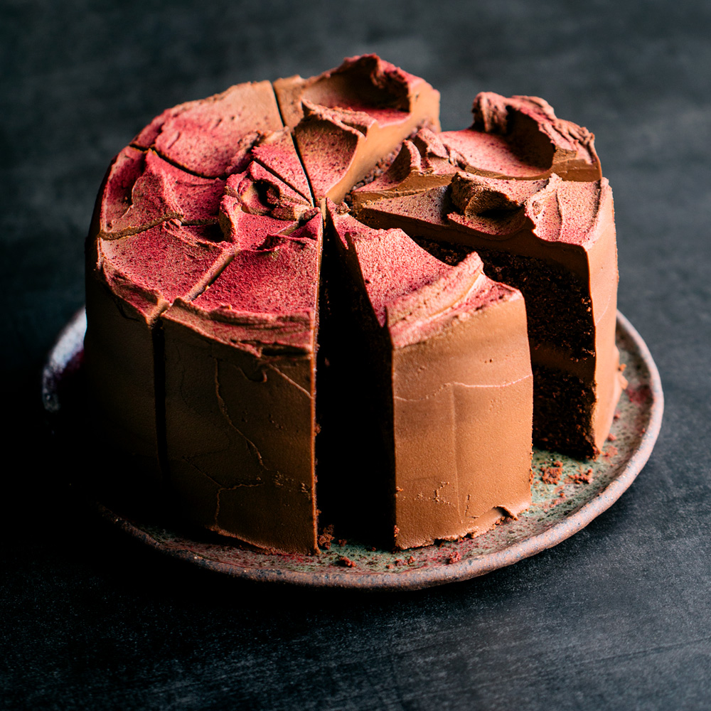 Chocolate & Beetroot Layer Cake with Cacao Fudge Frosting  |  Gather & Feast