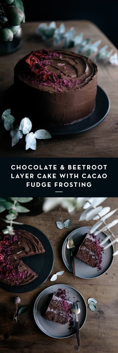 Chocolate & Beetroot Layer Cake with Cacao Fudge Frosting  |  Gather & Feast