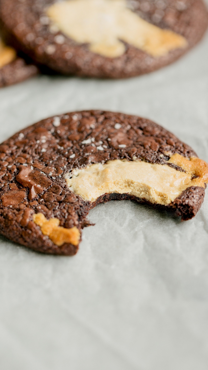 Double Chocolate & Halva Brownie Cookies | Gather & Feast