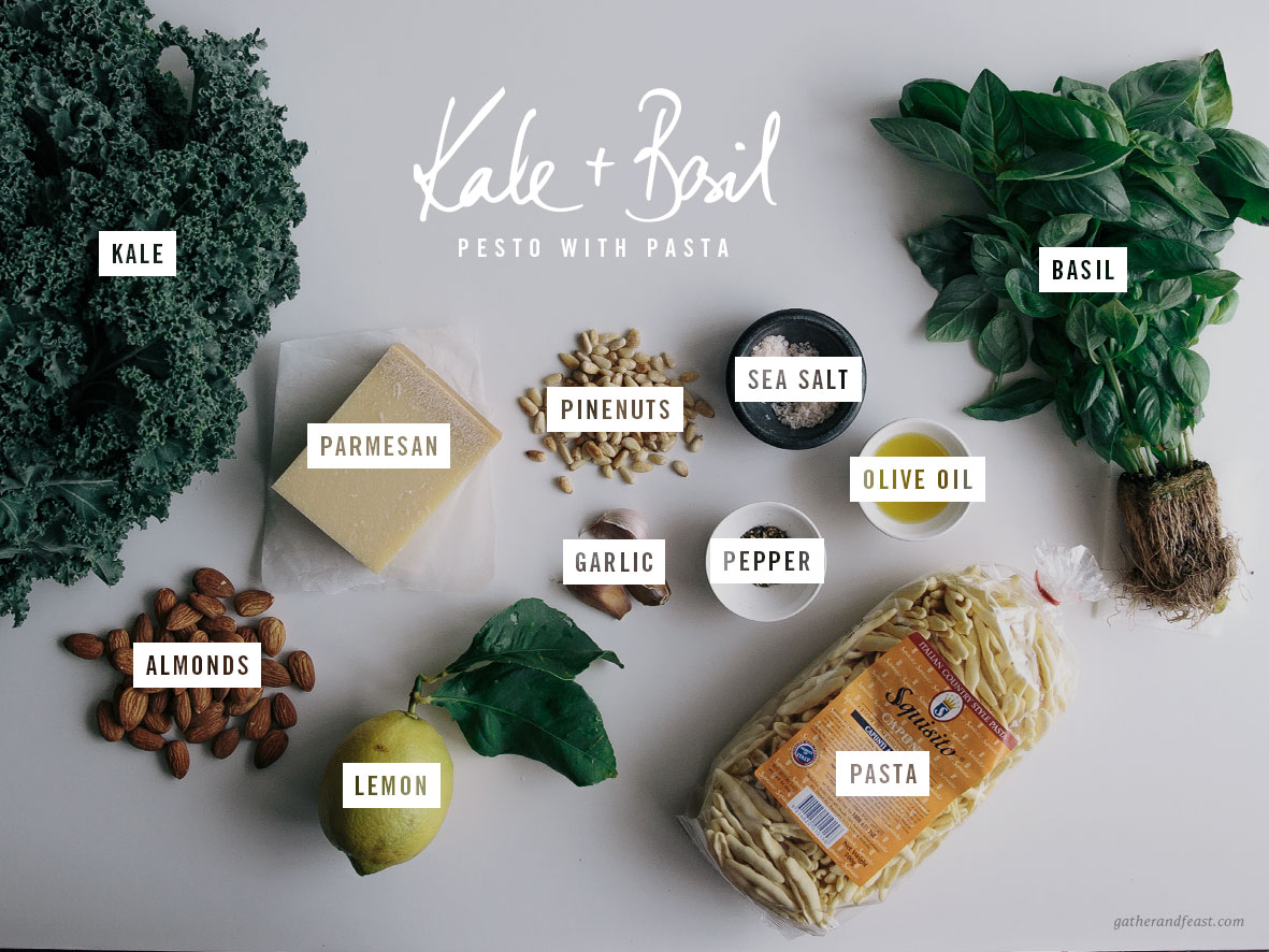 Kale & Basil Pesto with Pasta  |  Gather & Feast