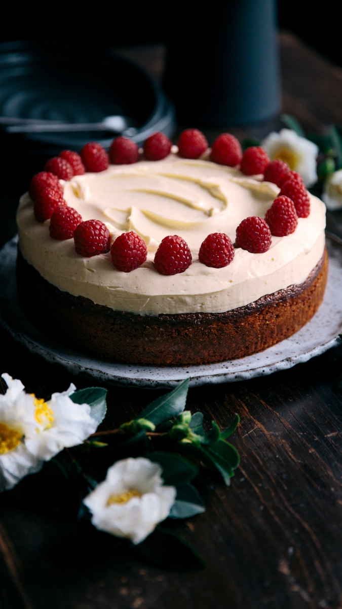Lemon Raspberry Cake with Zesty Cream Cheese Frosting  |  Gather & Feast