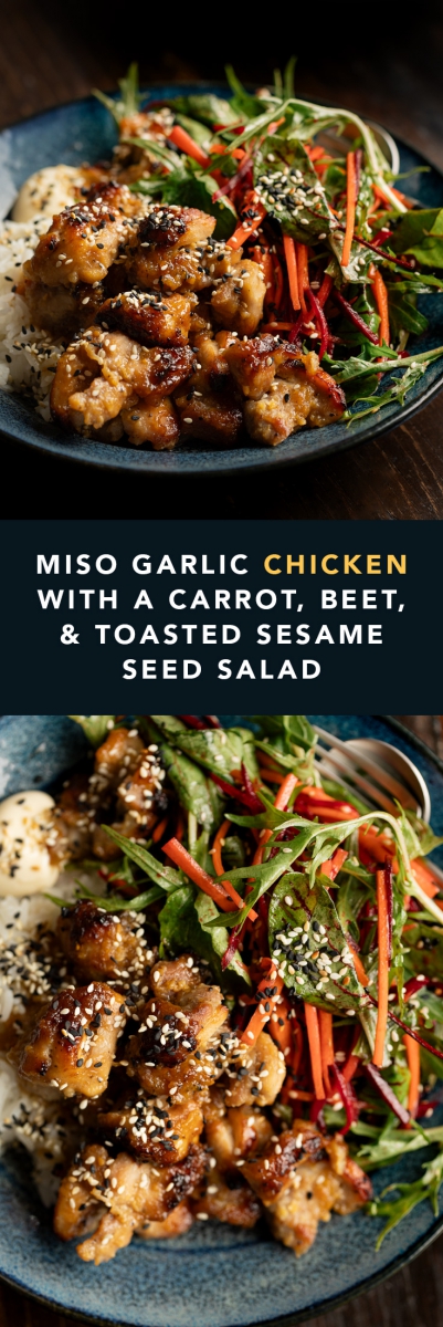Miso Garlic Chicken with a Carrot, Beet, & Toasted Sesame Seed Salad | Gather & Feast