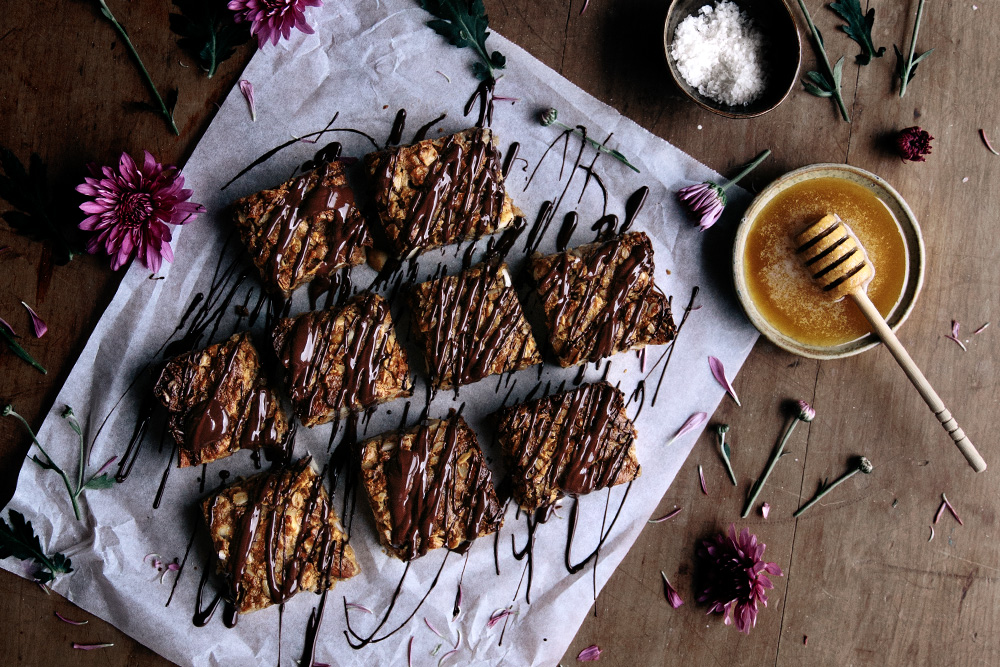 Peanut Butter & Dark Chocolate Granola Bars  |  Gather & Feast