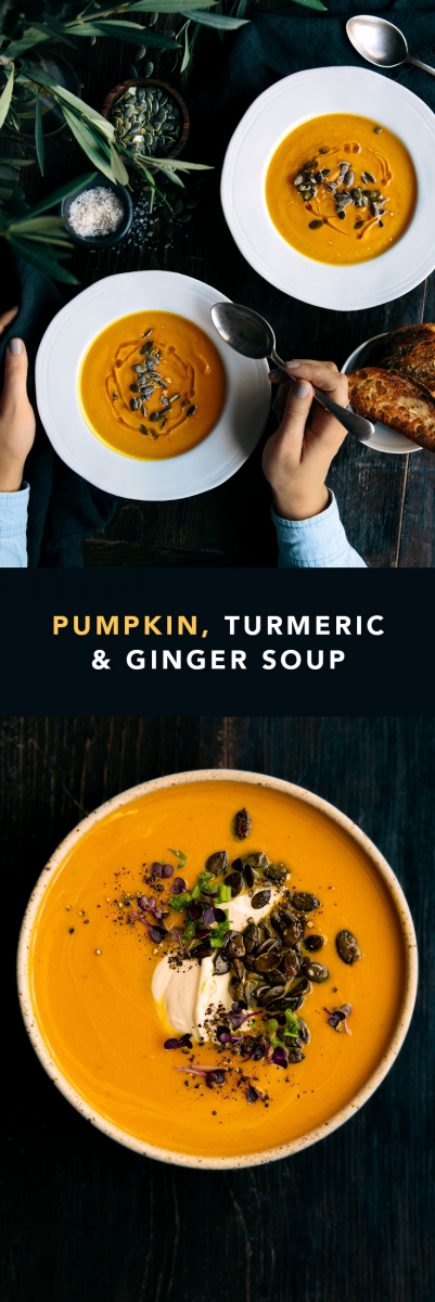 Pumpkin, Turmeric & Ginger Soup  |  Gather & Feast