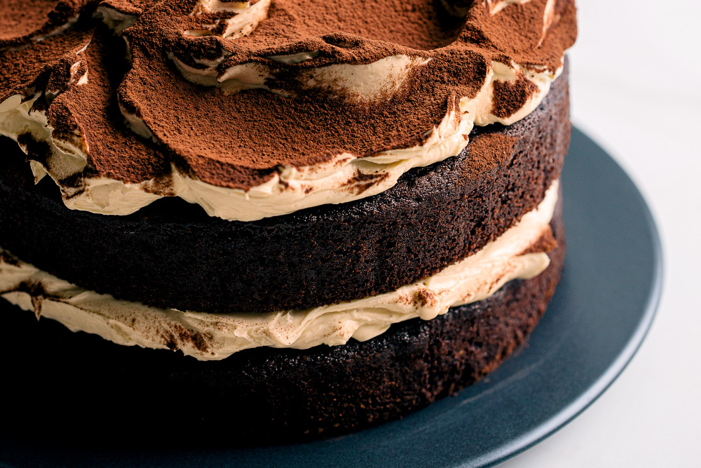 Rich Chocolate Layer Cake with Baileys Cream Cheese Frosting  |  Gather & Feast