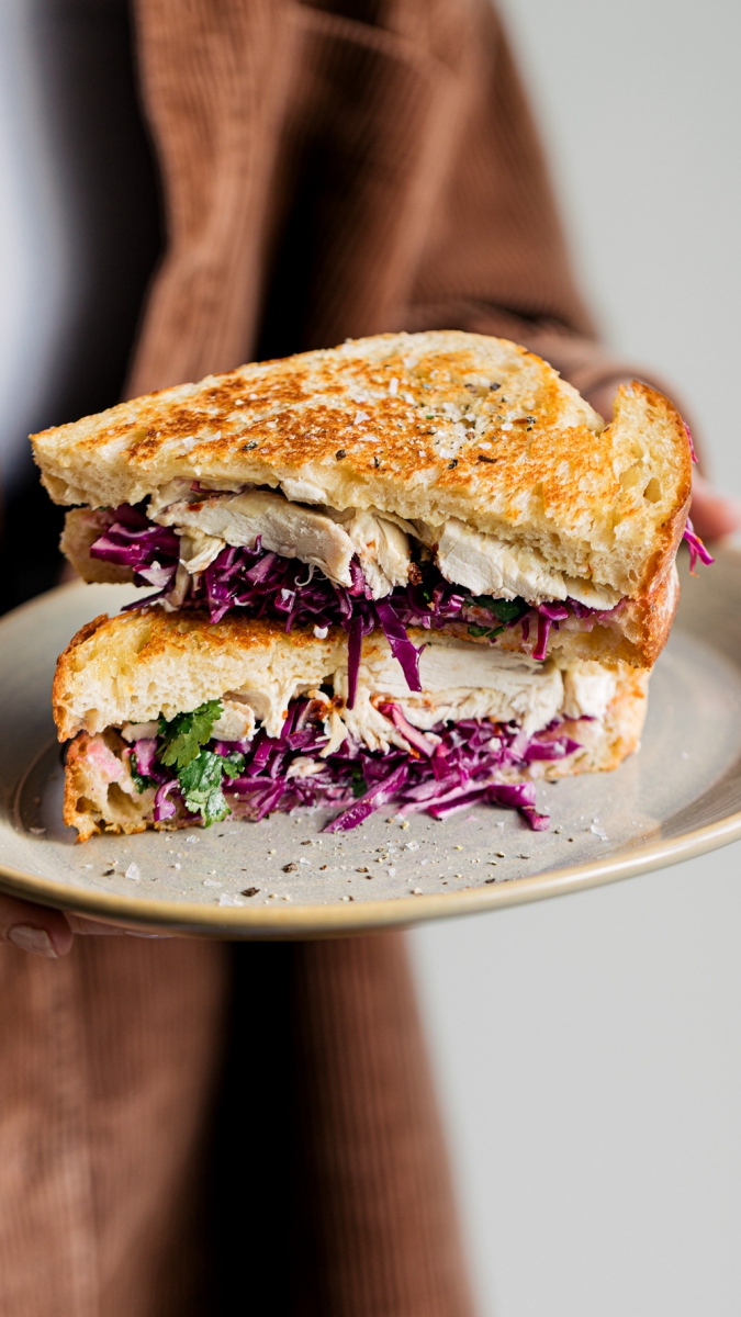 Roast Chicken & Red Cabbage Slaw Toastie  |  Gather & Feast