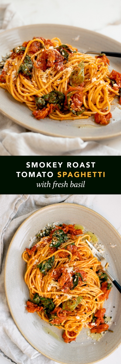 Simple Roasted Tomato & Smokey Chili Spaghetti  |  Gather & Feast