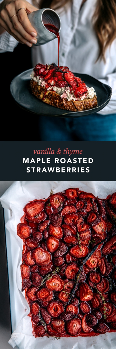 Vanilla & Thyme Maple Roasted Strawberries  |  Gather & Feast