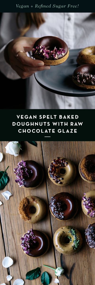 Vegan Spelt Baked Doughnuts with Raw Chocolate Glaze  |  Gather & Feast