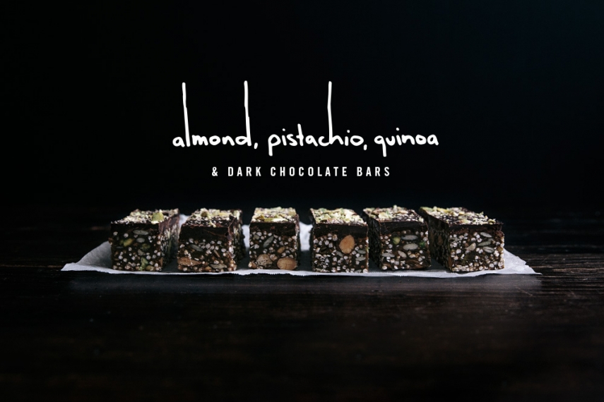 Almond%2C+Pistachio+%26+Quinoa+Dark+Chocolate+Bars++%7C++Gather+%26+Feast