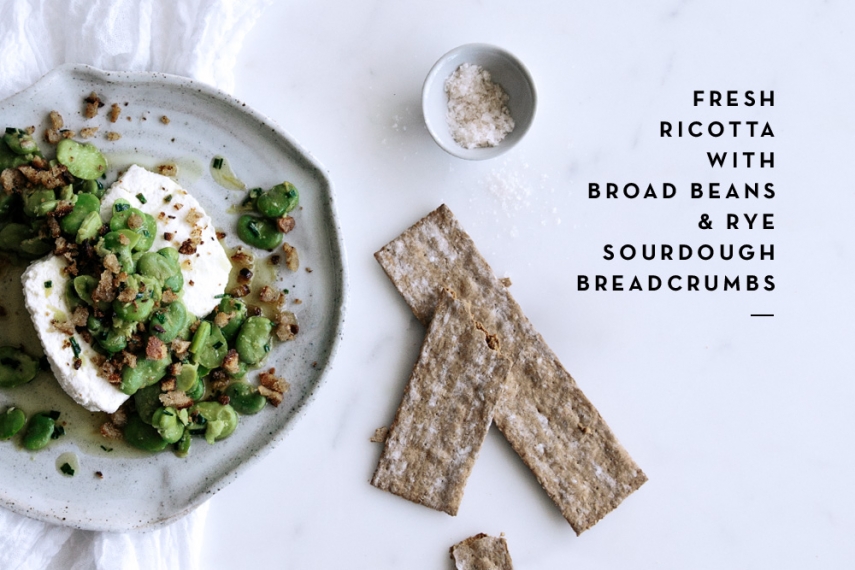 Fresh+Ricotta+with+Broad+Beans+%26+Rye+Sourdough+Breadcrumbs++%7C++Gather+%26+Feast