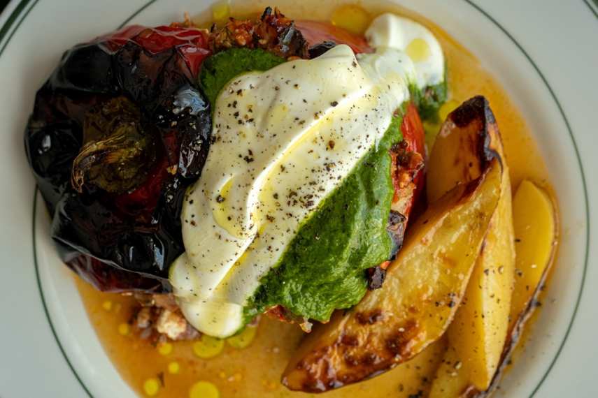 Greek+Stuffed+Capsicums+with+Kalamata+Olives+%7C+Gather+%26+Feast