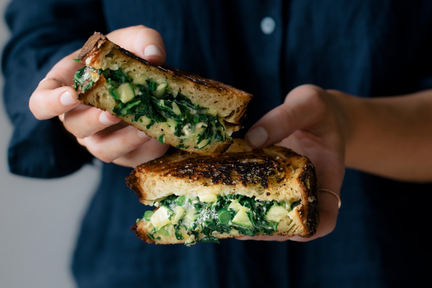 Greens+Loaded+Toastie+with+Fresh+Basil+%26+Feta++%7C++Gather+%26+Feast