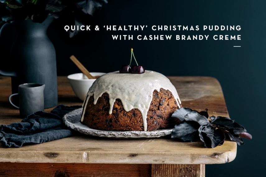 Quick+%26+Healthy+Christmas+Pudding+with+Cashew+Brandy+Creme++%7C++Gather+%26+Feast
