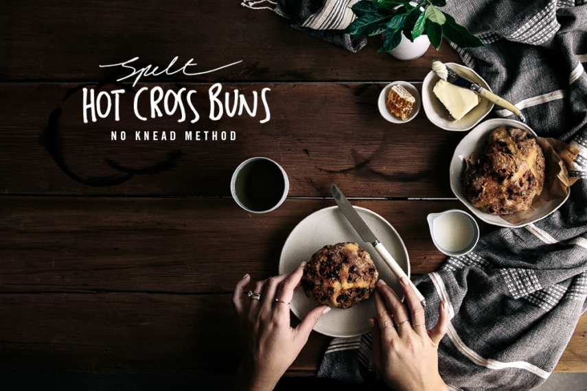 Spelt+Hot+Cross+Buns+%28No+Knead+Method%29++%7C++Gather+%26+Feast