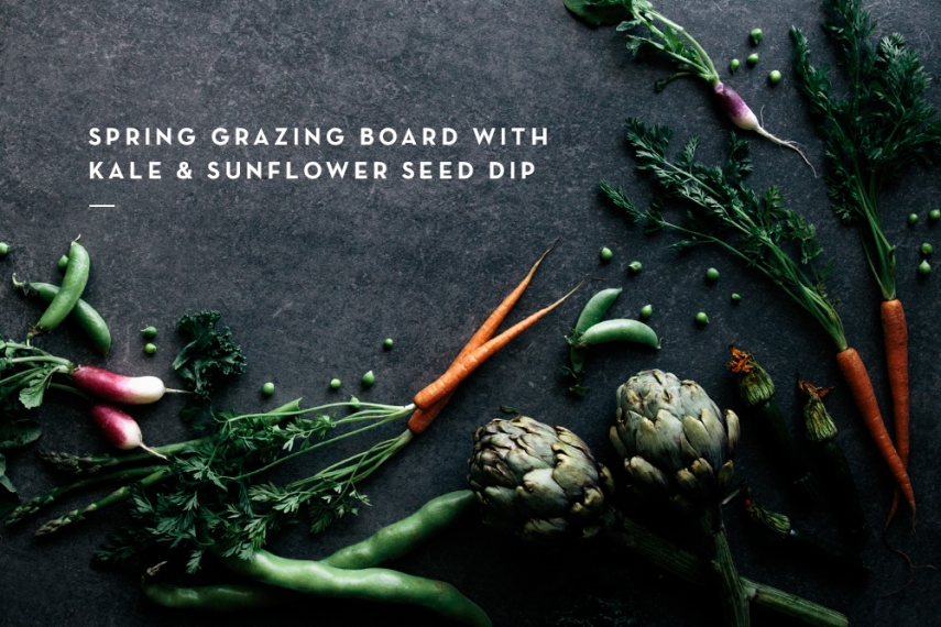 Spring+Grazing+Board+with+Kale+%26+Sunflower+Seed+Dip++%7C++Gather+%26+Feast