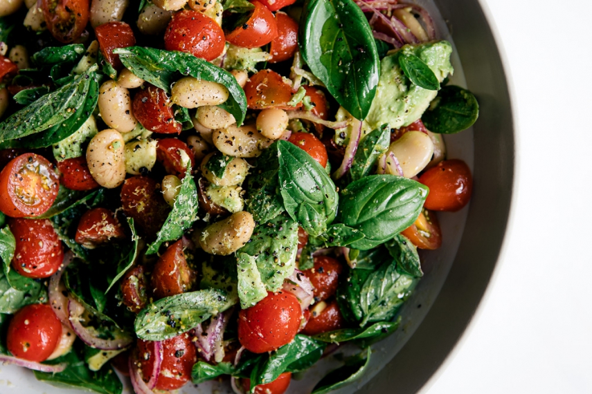 Tomato%2C+Butter+Bean+%26+Basil+Salad++%7C++Gather+%26+Feast