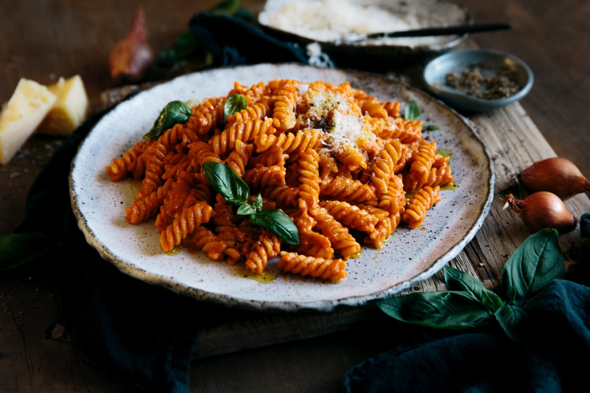 Tomato+Vodka+Fusilli+with+Fresh+Basil++%7C++Gather+%26+Feast