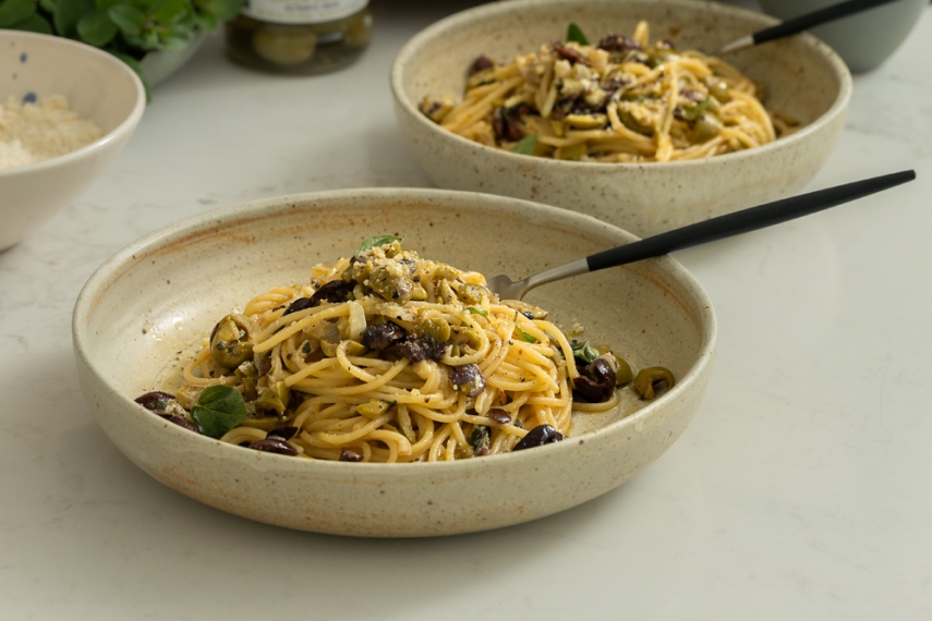 Triple+Olive+Spaghetti+%7C+Gather+%26+Feast