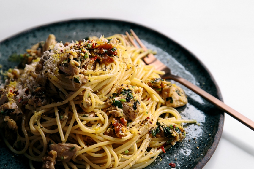 Tuna+%26+Walnut+Spaghetti+Recipe++%7C++Gather+%26+Feast