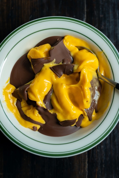 Cheat%27s+Frozen+Yoghurt+with+Magic+Chocolate+Shell+%7C+Gather+%26+Feast