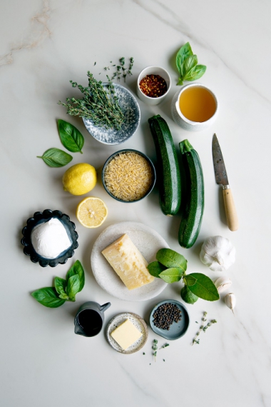 Creamy+Zucchini+Risoni+%28Orzo%29+with+Lemon+%26+Fresh+Mozzarella++%7C++Gather+%26+Feast