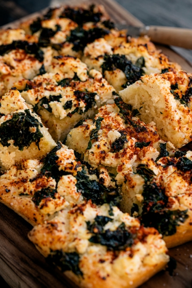 Kale+%26+Ricotta+Focaccia+with+Chili+%26+Honey++%7C++Gather+%26+Feast