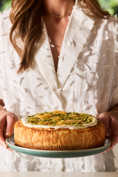 Lemon+%26+Pistachio+Baked+Cheesecake+%7C+Gather+%26+Feast