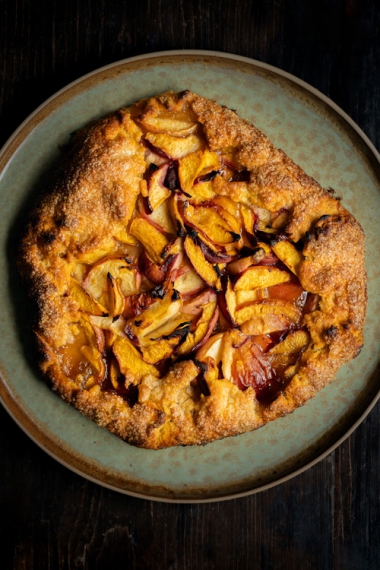 Maple+%26+Stone+Fruit+Galette+with+Maple+Candied+Pistachios+%7C+Gather+%26+Feast