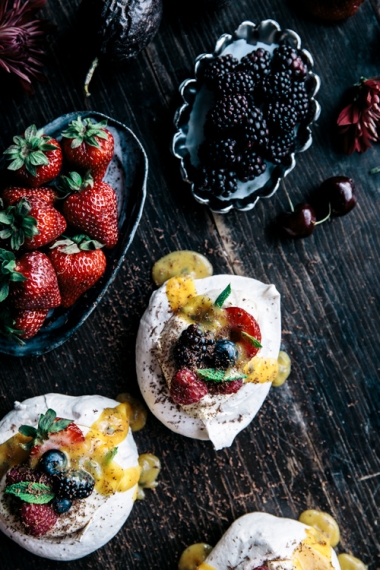 Meringues+with+Vanilla+Mascarpone+Cream%2C+Passionfruit+Curd%2C+Berries+%26+Fresh+Mint++%7C++Gather+%26+Feast