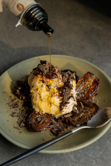 Olive+Oil+Sauteed+Date+Ice+Cream+Sundaes+%7C+Gather+%26+Feast