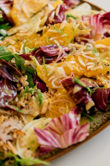 Radicchio%2C+Farro+%26+Fennel+Salad+with+Orange%2C+Toasted+Almonds+%26+a+Honey+Mustard+Tahini+Dressing++%7C++Gather+%26+Feast