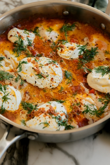 Shakshuka+with+Tahini%2C+Yoghurt+%26+Chili+Butter++%7C++Gather+%26+Feast