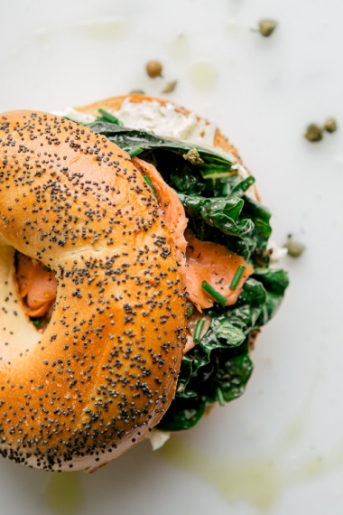 Smoked+Salmon+%26+Saut%C3%A9ed+Kale+Bagel++%7C++Gather+%26+Feast