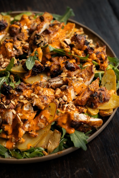 Smokey+Baked+Chicken+with+Creamy+Yoghurt+Roasted+Red+Pepper+Sauce+%7C+Gather+%26+Feast