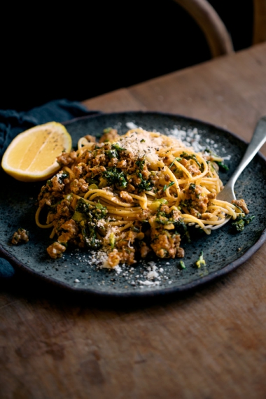 Spaghetti+with+Broccoli%2C+Pork+%26+Fennel++%7C++Gather+%26+Feast