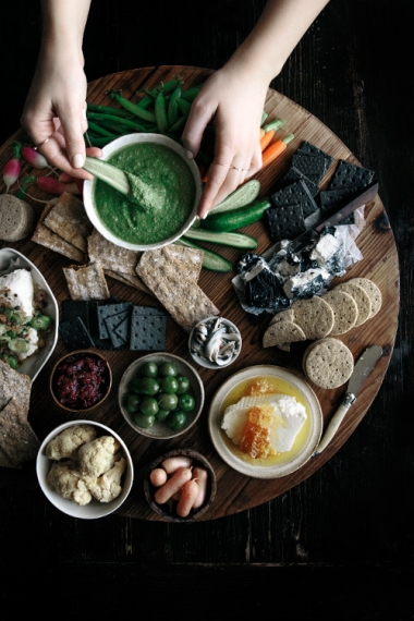 Spring+Grazing+Board+with+Kale+%26+Sunflower+Seed+Dip++%7C++Gather+%26+Feast