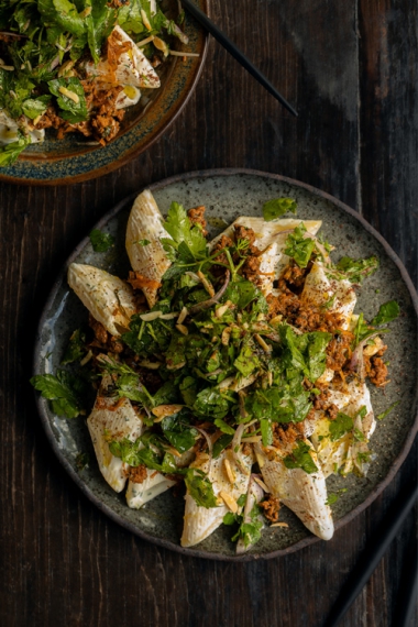 Yoghurt+Pasta+with+Spiced+Beef+%26+Fresh+Herb+Shallot+Salad+%7C+Gather+%26+Feast