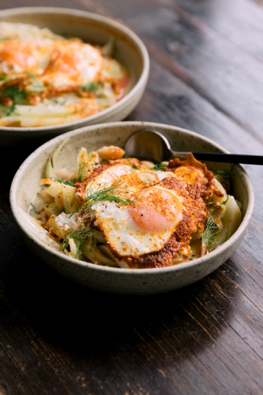 Fennel+%26+Butter+Beans+with+Smokey+Paprika+Butter-Fried+Eggs++%7C++Gather+%26+Feast