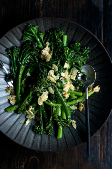 Garlic+Butter+Broccolini+with+Toasted+Almonds++%7C++Gather+%26+Feast