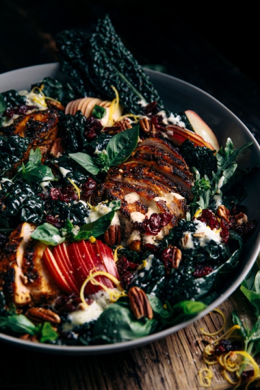 Kale%2C+Apple+%26+Craisins+Dried+Cranberries+Salad+with+Smokey+Chicken+%26+Creamy+Garlic+Yoghurt+Dressing++%7C++Gather+%26+Feast