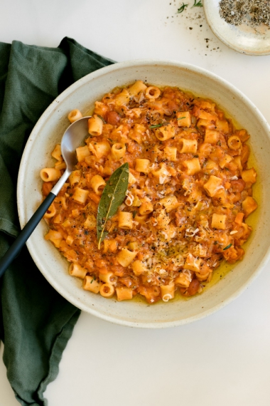 Lush+%26+Creamy+Pasta+e+Fagioli+with+Fennel++%7C++Gather+%26+Feast